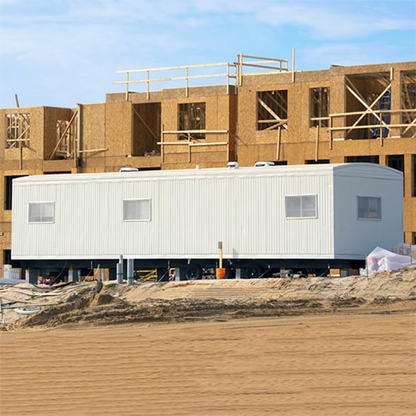 mobile construction & jobsite shower trailers can be equipped with water and power hookups for convenient and efficient use on construction sites